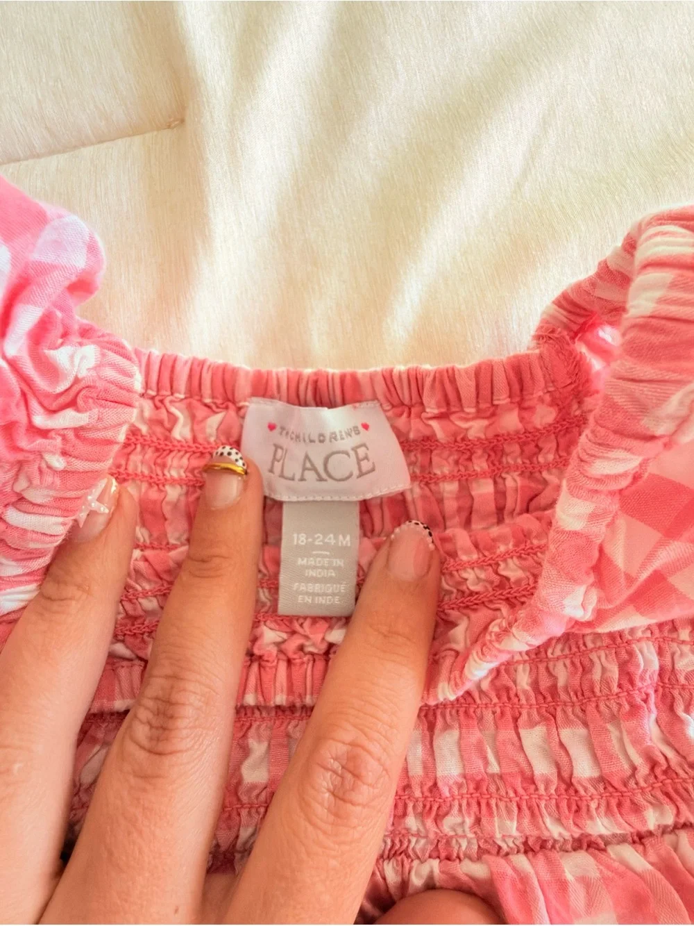 The Children's Place Pink Gingham Ruffle Summer Dress